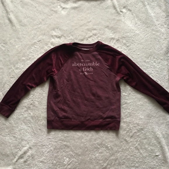 Abercrombie Kids - Burgundy Logo Crewneck Sweatershirt - Picture 3 of 6